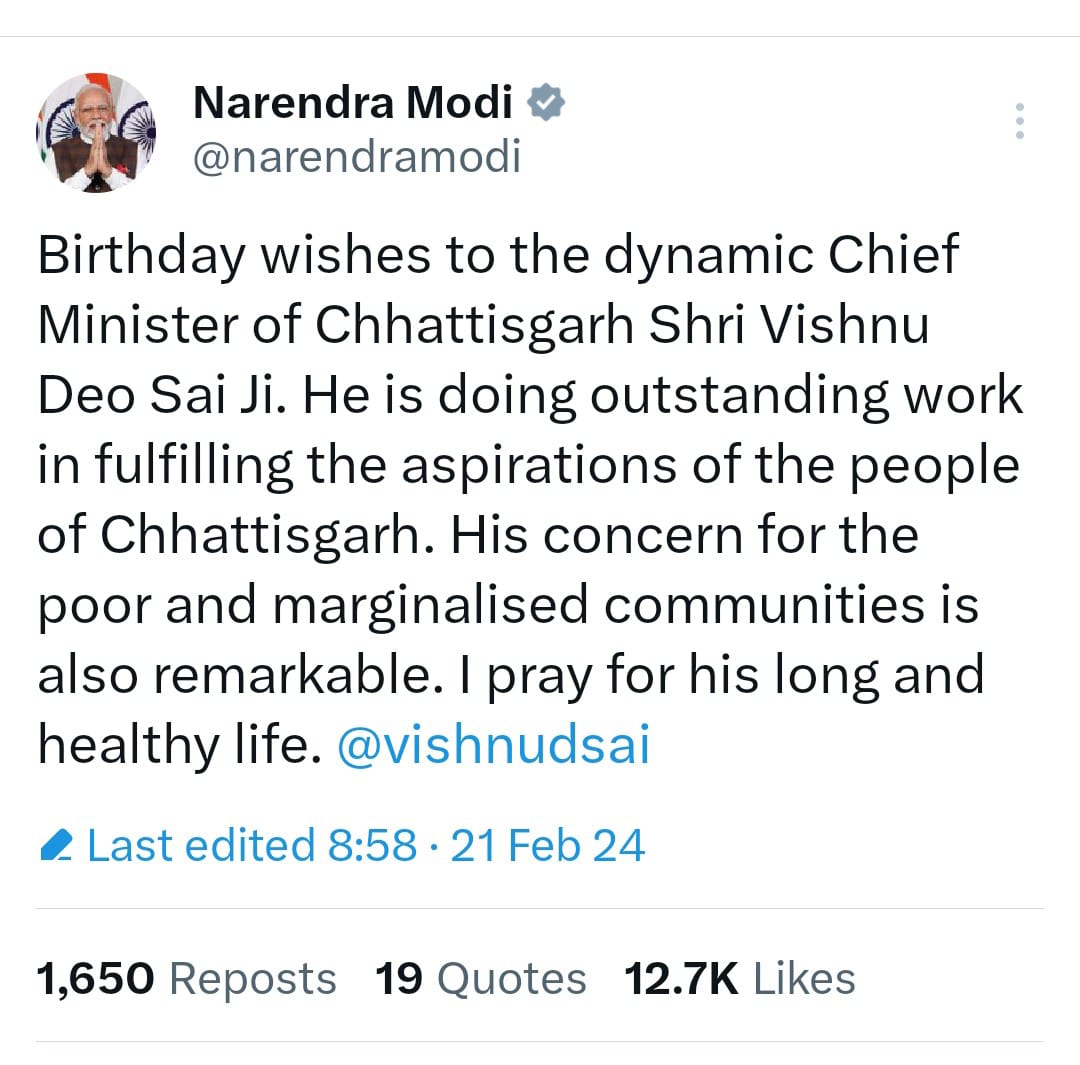 Modi wishes Sai