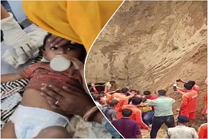 बोरवेल के पास गड्ढे