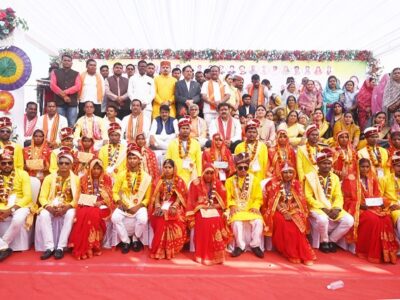 मुख्यमंत्री कन्या विवाह में उपमुख्यमंत्री श्री विजय शर्मा ने घराती बन बारात परघाकर किया सभी का स्वागत