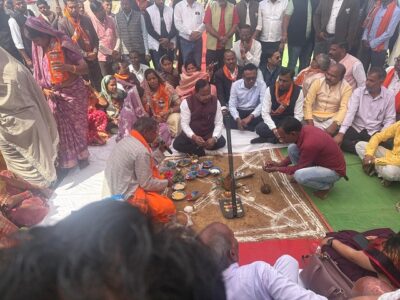 कृषि मंत्री श्री राम विचार नेताम ने धोन्धा प्रतापपुर में किया कृषि महाविद्यालय का भूमि पूजन