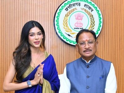 सीएम विष्णुदेव साय से मिलीं मिस इंडिया छत्तीसगढ़ अनुष्का सोन
