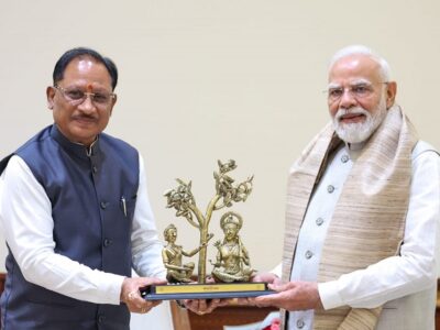 प्रधानमंत्री श्री नरेंद्र मोदी से मुख्यमंत्री श्री विष्णु देव साय ने की भेंट