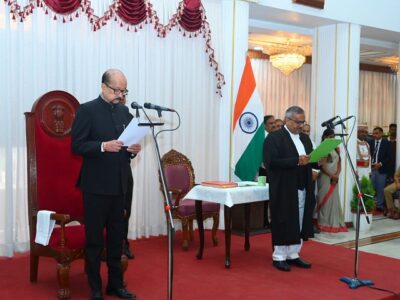 राज्यपाल श्री डेका ने न्यायाधिपति श्री कृष्न राम महापात्र को छत्तीसगढ़ उच्च न्यायालय